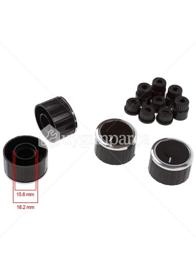 Universal Ocak Düğme Takımı - Siyah Inox 331160412 Universal Ocak Düğme Takımı - Siyah Inox 331160412