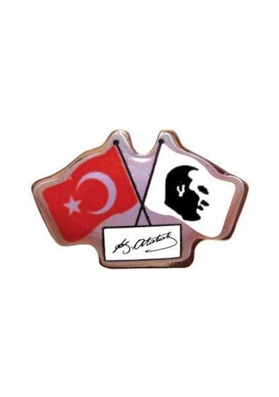 Vatan Rozet İkili Bayraklı Atalı İmza VT627