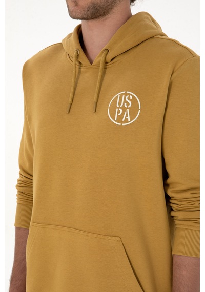 U.S. Polo Assn. Erkek Regular Fit Kapüşonlu Hardal Sweatshirt 50313718-VR151