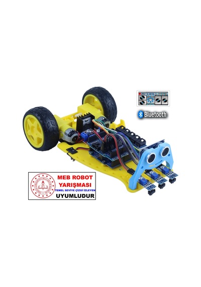 2wd Multitron Araç Kiti V1çizgi İzleyen Engelden Kaçan Bluetooth Demonte