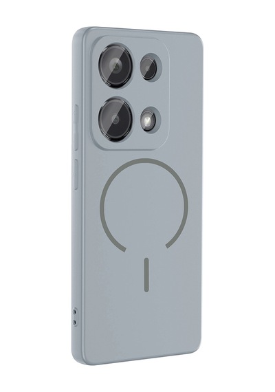 Xiaomi Redmi Note 13 Pro 4g Kılıf Magsafe Destekli Kamera Korumalı Yumuşak Silikon Pazarplus Mürdüm