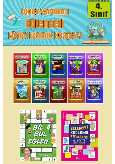 4.sınıflar İçin Okumayı Sevdiren 10 Lu Hikaye Seti -bil Bul Eğlen-kodlama 4 Okulda Evde Tatilde