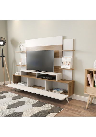 Decorotika Diana Tv Ünitesi Beyaz Ceviz Beyaz - Ceviz