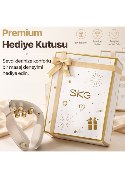 Skg G7 Pro Fold Hediye Kutulu Premium Gold Seri Tens-ems Boyun Masajı Mobil App Isı Terapisi Altın