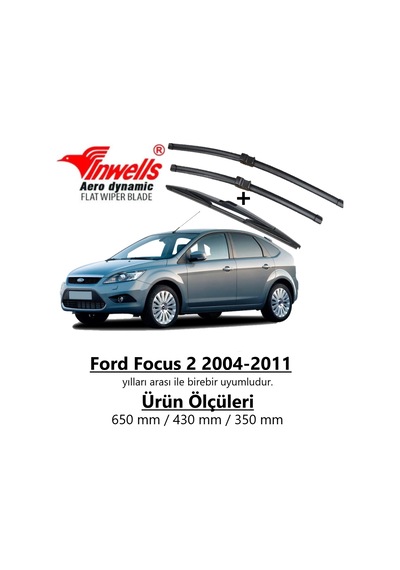 Ford Focus 2 2004 - 2011 Ön ve Arka Muz Silecek Takımı
