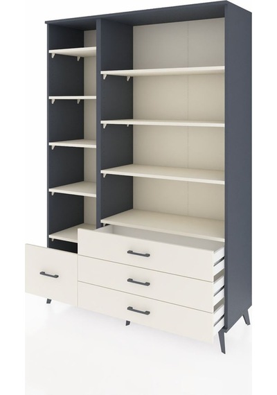 Hyperion Dolap 9 Raflı 4 Çekmeceli 132x44x195 Antrasit-aytaşı/aytaşı Aytası/aytası - Antrasıt Hyperion Dolap 9 Raflı 4 Çekmeceli 132x44x195 Antrasit-aytaşı/aytaşı Aytası/aytası - Antrasıt