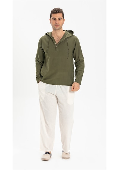Eliş Şile Bezi Şile Bezi Unisex Şalvar Pantolon Krem Krm Krem