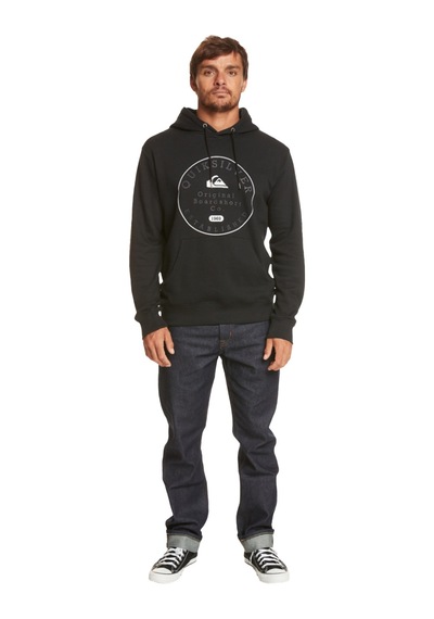 Quiksilver Circle Trim Hood Erkek Sweatshirt Siyah Çok Renkli