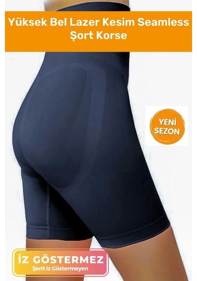 Yüksek Bel Lazer Kesim Silikonlu Kaymaz Seamless Dikişsiz Toparlayıcı Sıkılaştırıcı Şort Korse