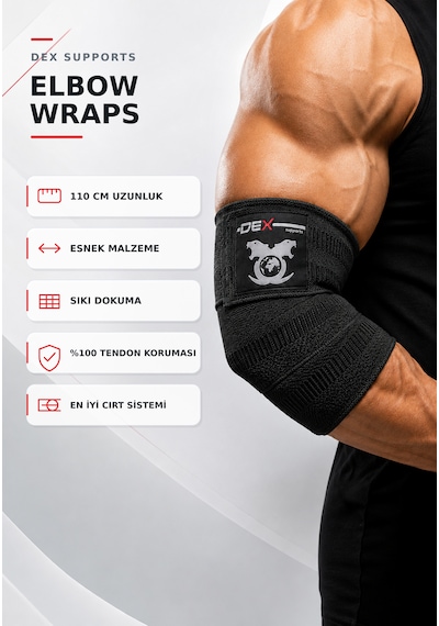 Elbow Wraps Ağırlık Antrenmanı Dirsek Bandajı 2 Li