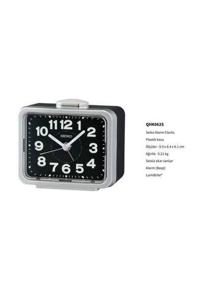 Seiko Qhk062s Sessiz Saniyeli Aydınlatmalı Bell Sesli Alarmlı Masa Saati Çok Renkli