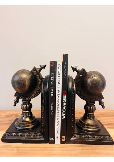 2'li Dünya Figürlü Kitap Tutucu Seti - 1. Sınıf Ağır Döküm Dekoratif Kitap Desteği & Masa Dekoru 2'li Dünya Figürlü Kitap Tutucu Seti - 1. Sınıf Ağır Döküm Dekoratif Kitap Desteği & Masa Dekoru