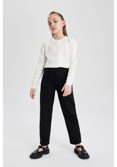 DeFacto Kız Çocuk Straight Fit Pantolon C4593A824SPBK81 Siyah