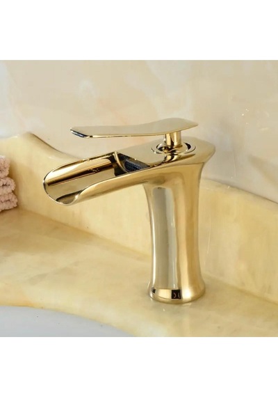 Boheme Fleko Şelale Lavabo Bataryası Altın Gold