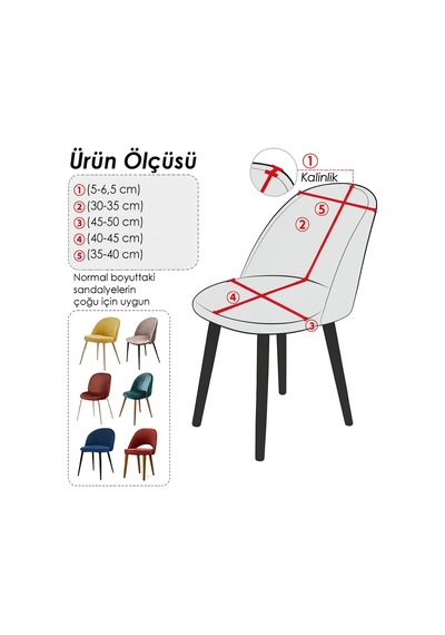 Jakarlı, Çubuk Desen Oval Sandalye Kılıfı, Lastikli, Esnek, Yıkanabilir Sandalye Örtüsü Gri - 797597009 Gri