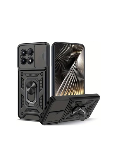 Tr Constraın Xiaomi Poco X6 Pro İle Uyumlu Kaze Tora Kamera Korumalı Sürgülü Yüzüklü Armor Military Tank Kızakl