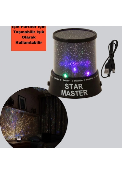 Renk Değiştiren Galaxy Efektli Led Yıldız Projektör Renkli