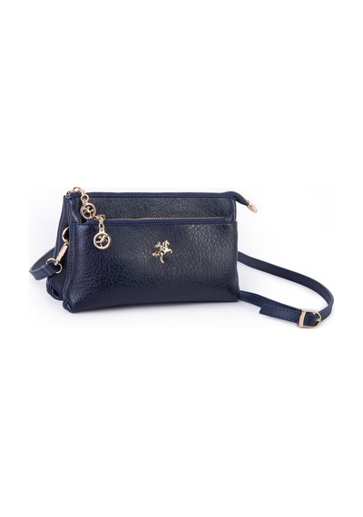 Nas Bag Kadın Çapraz Ve Clutch Çanta Bilek Ve Çapraz Askılı 24x15 Cm Lacivert Victoria Laci