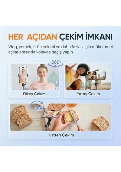 Katlanabilir Çok Fonksiyonlu Selfie Vlog Uzaktan Kumandalı 4 In 1 Ios Diğer