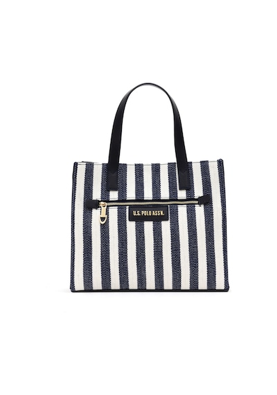U.S. Polo Assn. Kadın Lacivert Çizgili Kanvas Kol Çantası 50311435-VR033