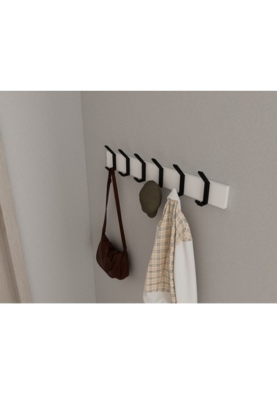 Hepsi3boyutlu Modern Duvar & Kapı Kanca Askılık - 6 Adet Siyah Kanca Askılık - Model No : 1 Siyah