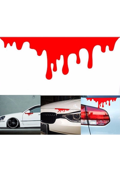 3 Adet Oto Far Altı Kan Sticker. Araba Kan Sticker