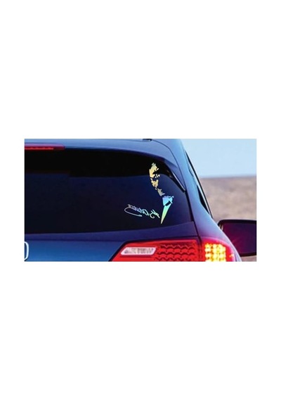 Atatürk Ve İmza Sticker, Çok Renkli 40x32 Cm Ölçüsünde