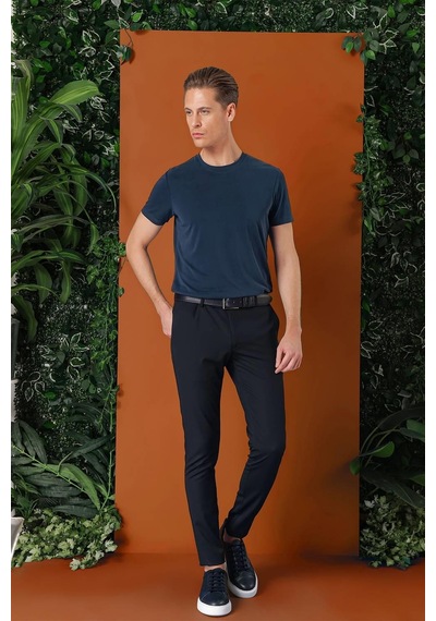 Efor Slim Fit Yan Cep Esnek Pamuk Casual Lacivert Pantolon P 1147 Lacivert