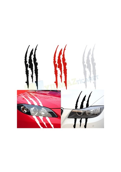 Monster Pençe Kaput Far Cam Oto Sticker Araba Etiket Yapıştırma