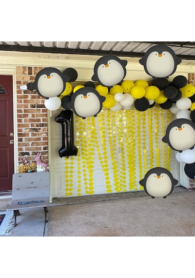 Penguen Folyo Balon 59x54 Cm Siyah Beyaz