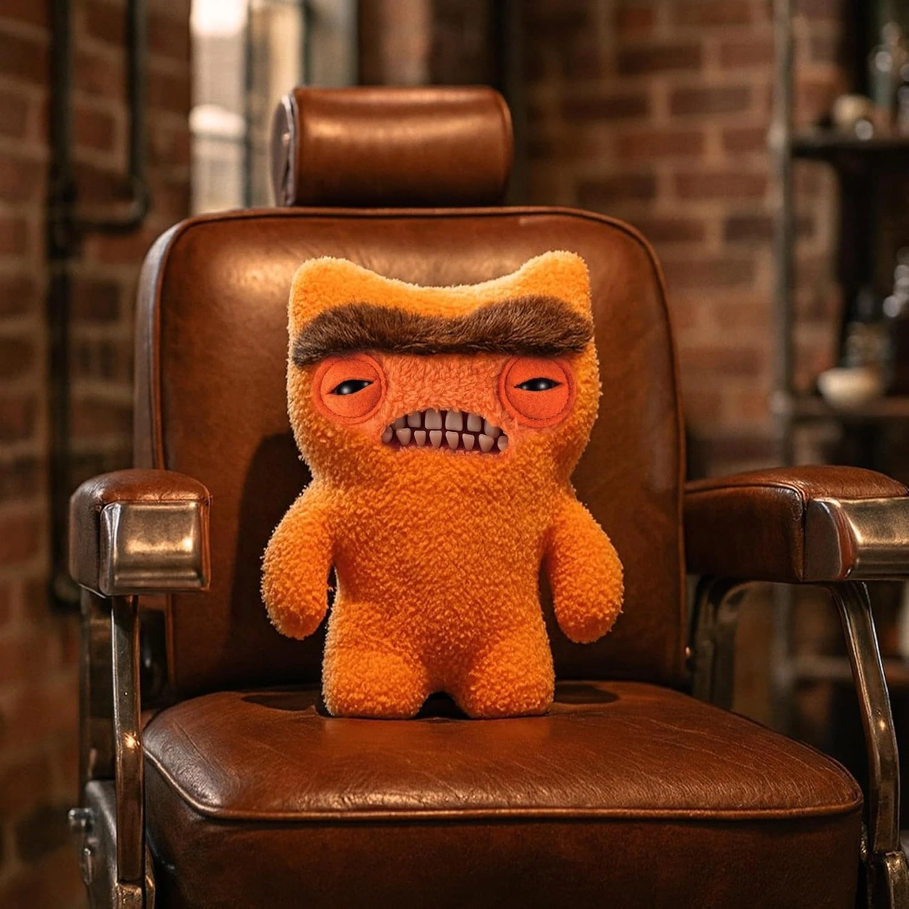 Kıllı Süper Yumuşak Zuru Fuggler Hairy Fuggs Peluş Oyuncak Munch Munch Monobrow Orange 22cm Çok Renkli