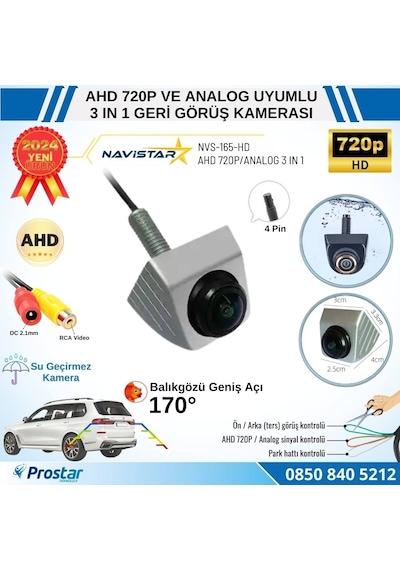 Ayarlanabilir Başlıklı Ahd 720p Ve Analog Çevrilebilir 170 Derec
