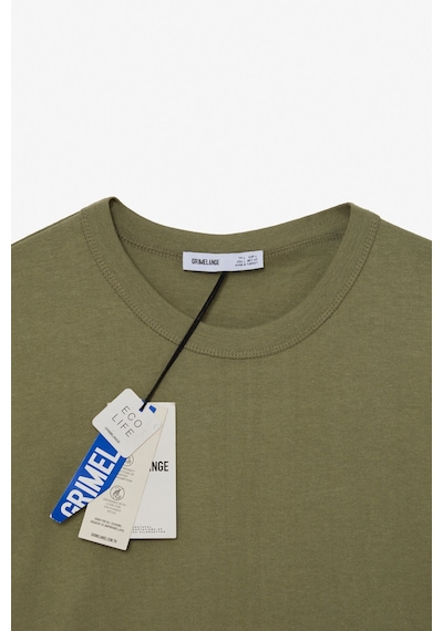 Grimelange PELTZ Erkek Relaxed Bisiklet Yaka Kısa Kollu Haki T-Shirt