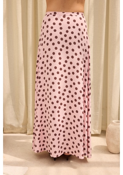 Mai Collection Manon Puantiyeli Pembe Crop Etek Takım