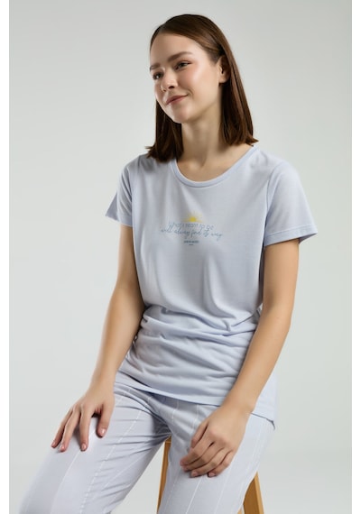 Pierre Cardin Kadın Mavi Pijama Takımı Pc8978-s-v1 Mavi