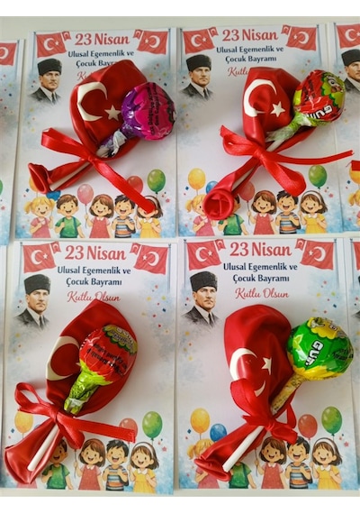 Farklı Market 23 Nisan Coşkusu Çocuk Bayramı Bayraklı Balon Ve Şekerli Hediye Seti 8 Adet