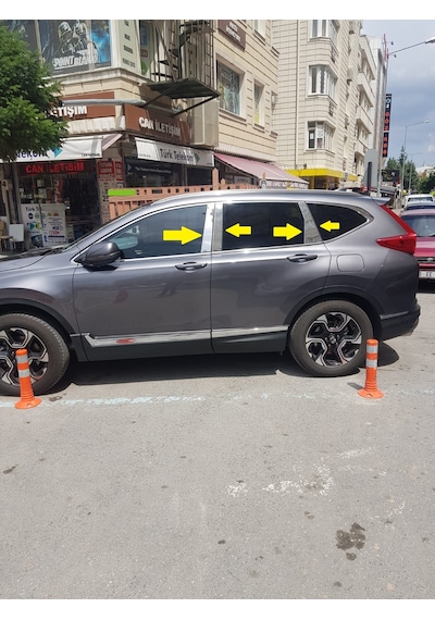 Honda Crv 2018-2019 Krom Kapı Direği Aksesuarı 6 Parça P. Çelik