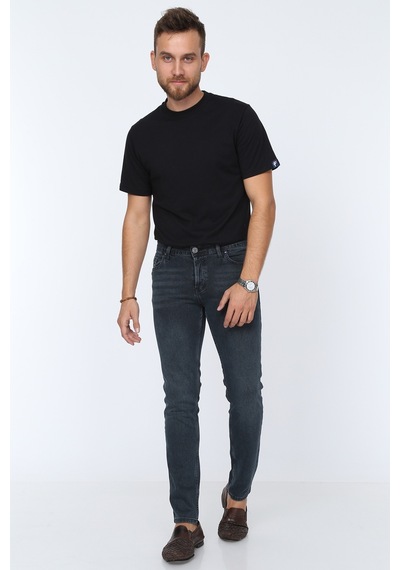 Digital Jeans Erkek Slim Fit Dar Kesim Dar Paça Kot Pantol Antrasit Açık Gri