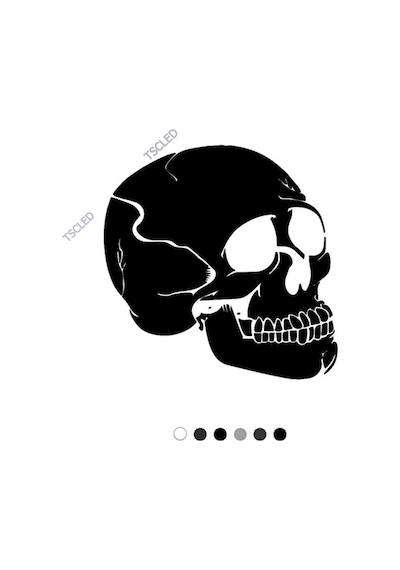 Kurukafa Yan Görünüm Sticker Yapıştırma 15Cm