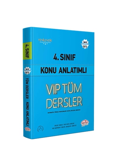 4.Sınıf VIP Tüm Dersler Konu Anlatımlı  -  Mavi Kitap -  Editör