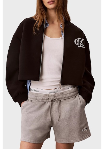 Calvin Klein Logolu Relaxed Fit Kolej Yaka Mont Lv047ab508ub1 Bayan Mont Lv047ab508 Ub1 Siyah
