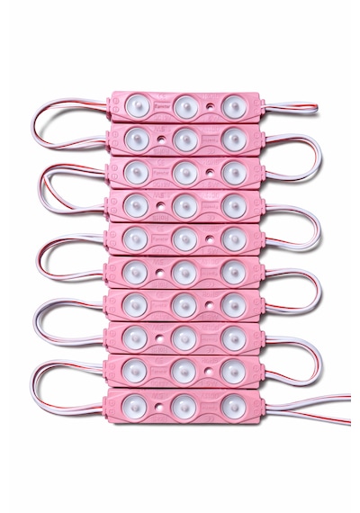 1.5 Watt Modül Led 2835 Mercekli 12 Volt 20 Adet Pembe