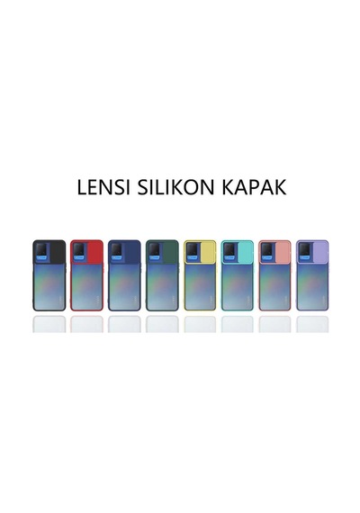 Noktaks - Oppo A54 4g Uyumlu - Kılıf Slayt Sürgülü Arkası Buzlu Lensi Kapak - Kırmızı