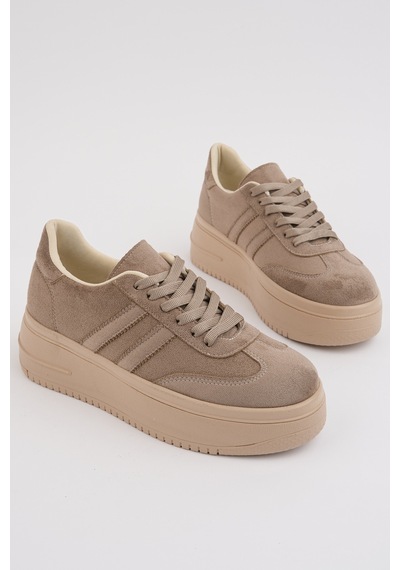 Bahrina Kadın Kalın Tabanlı Sneaker Vizon