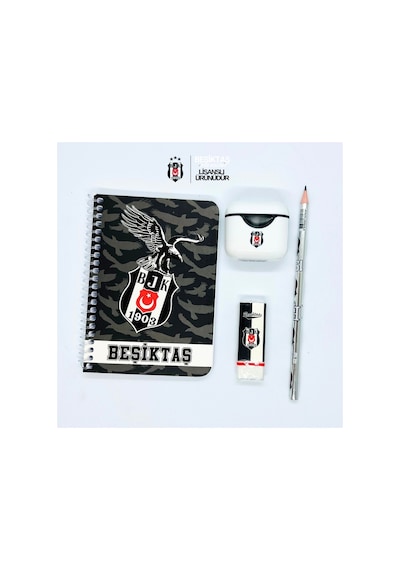 Beşiktaş Lisanslı Defter Kalem Seti , Bjk Taraftar Okul Ve Ofis Kırtasiye Paketi - Bgabjkset006