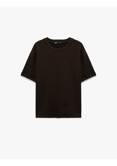Koton Kısa Kollu Bisiklet Yaka Basic Oversize Tişört Kahverengi 6sam10282mk Kahverengi Koton Kısa Kollu Bisiklet Yaka Basic Oversize Tişört Kahverengi 6sam10282mk Kahverengi
