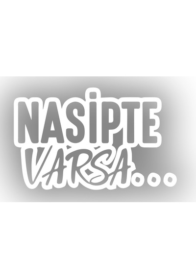 Nasipte Varsa Araba Sticker 17x17 Cm Beyaz