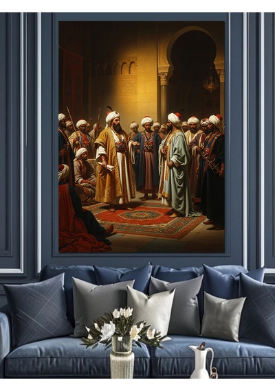 Ahşap Tablo Osmanlı Sarayı İbadet Sahnesi