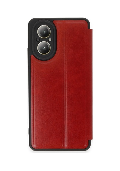 Realme 12 Lite Kılıf Flip Cover - Kırmızı -
