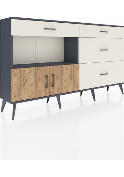 Arges Konsol Tek Raflı 4 Çekmeceli 2 Kapaklı 176x30x99 Antrasit-ç Antrasit-çam/aytaşı Arges Konsol Tek Raflı 4 Çekmeceli 2 Kapaklı 176x30x99 Antrasit-ç Antrasit-çam/aytaşı
